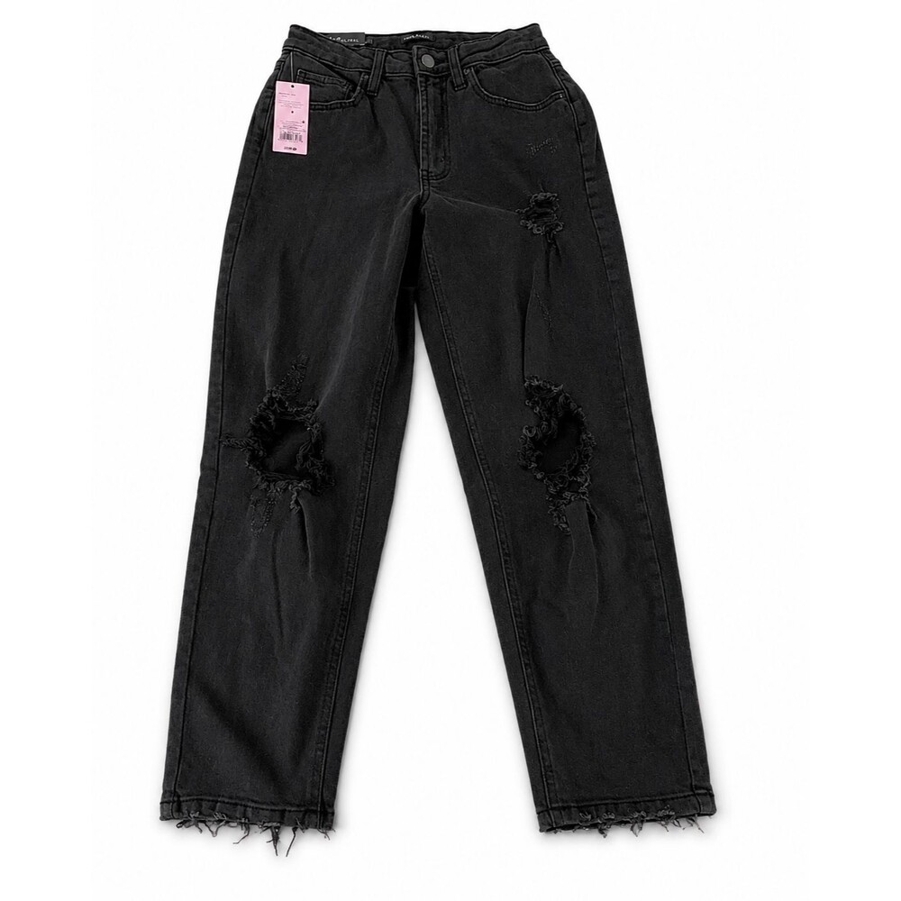 Wild Fable Women's Super-High Rise Tapered Jeans Size 2 Black Wash